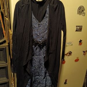 Elegant Blue and Black Women's Dress